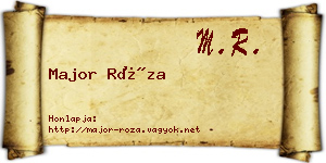 Major Róza névjegykártya